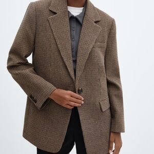 MANGO HOUNDSTOOTH SUIT BLAZER